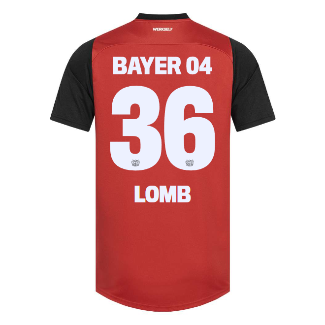 Bayer 04 Home Jersey Castore Adults – 36 Niklas Lomb Collection | Premium Fan Gear