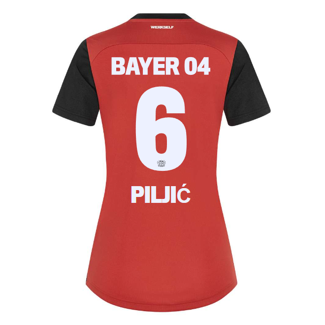 Bayer 04 Home Jersey Castore Women – 6 Katharina Piljić Collection | Premium Fan Gear