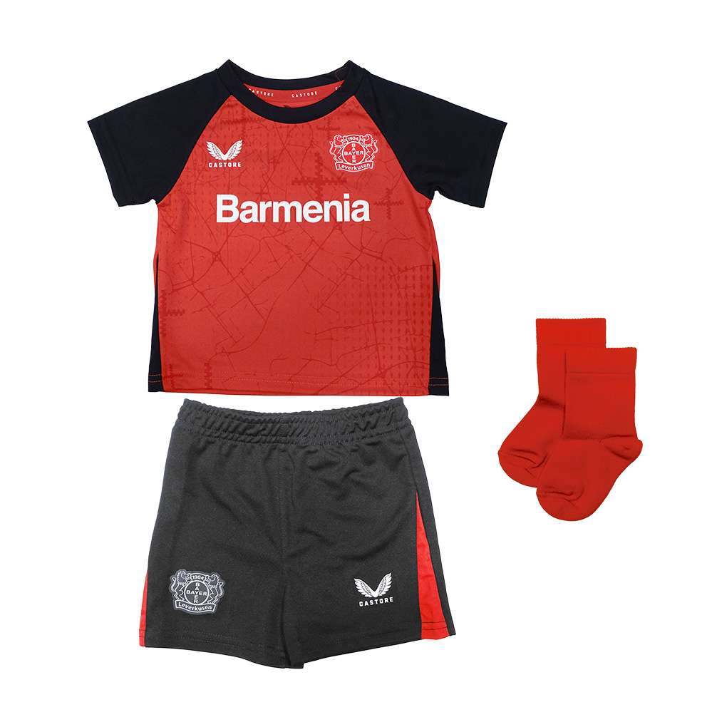 Bayer 04 baby jersey kit home castore Collection | Premium Fan Gear