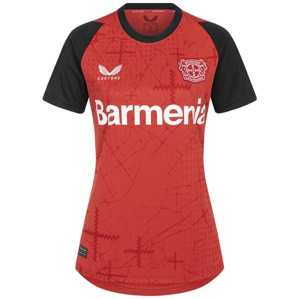 Bayer 04 home jersey castore women with custom printing Collection | Premium Fan Gear
